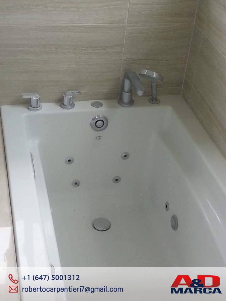 Residential bathtub fixture installation